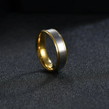 Gold Titanium Steel Couple Rings Set