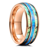 Black Koa Wood Inlay Titanium Wedding Ring