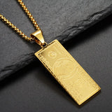 Dollar Bill Pendant Necklace
