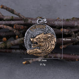 Viking Fenrir Wolf Head Pendant Necklace