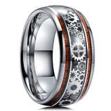 Black Koa Wood Inlay Titanium Wedding Ring