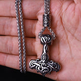 Beaded Viking Mjolnir Pendant Necklace for Men