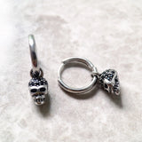 Black Pave Stones Skull Earrings