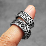 Viking Celtic Knot Ring – Stainless Steel Norse Band for Men