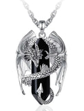 Dragon pendant necklace on a white background