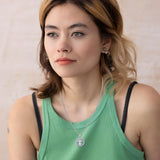 925 Sterling Silver Blue Crystals Tree of Life Necklace