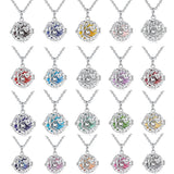 Collection of colorful pendant necklaces on a white background