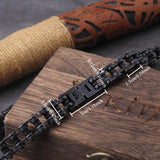 Black Biker Bracelet and Chain set