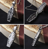 Vampire Skeleton in Coffin Pendant Necklace