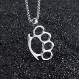 Warrior's Fist Pendant Necklace – Stainless Steel Boxing Knuckles