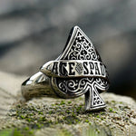 Ace of Spades Ring – Bold Gothic Biker Jewelry for Men ring Viking Warriors