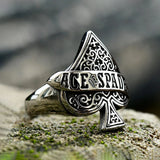 Ace of Spades Ring – Bold Gothic Biker Jewelry for Men ring Viking Warriors