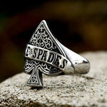 Ace of Spades Ring – Bold Gothic Biker Jewelry for Men ring Viking Warriors