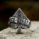 Ace of Spades Ring – Bold Gothic Biker Jewelry for Men ring Viking Warriors