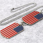 American Flag Army Dog Tag Pendant Necklace Necklace Viking Warriors