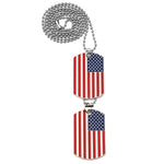 American Flag Army Dog Tag Pendant Necklace Necklace Viking Warriors