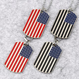 American Flag Army Dog Tag Pendant Necklace Necklace Viking Warriors