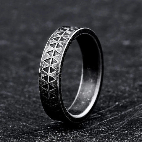 Antique Triangles pattern Nordic Ring Rings Viking Warriors