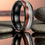 Arrow Wood Abalone Shell Opal Inlay Ring Rings Viking Warriors