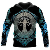 Berserker Bear - Viking Tree of Life Hoodie - Nordic Warrior Pullover Hoodie Viking Warriors