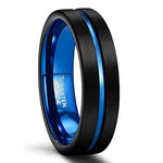 Black and Blue Tungsten Ring ring Viking Warriors