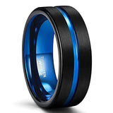 Black and Blue Tungsten Ring ring Viking Warriors