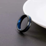 Black and Blue Tungsten Ring ring Viking Warriors