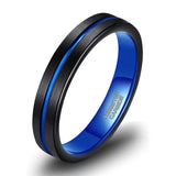 Black and Blue Tungsten Ring ring Viking Warriors