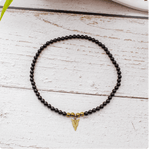 Black Onyx Beaded  Arrow Pendant necklace Viking Warriors