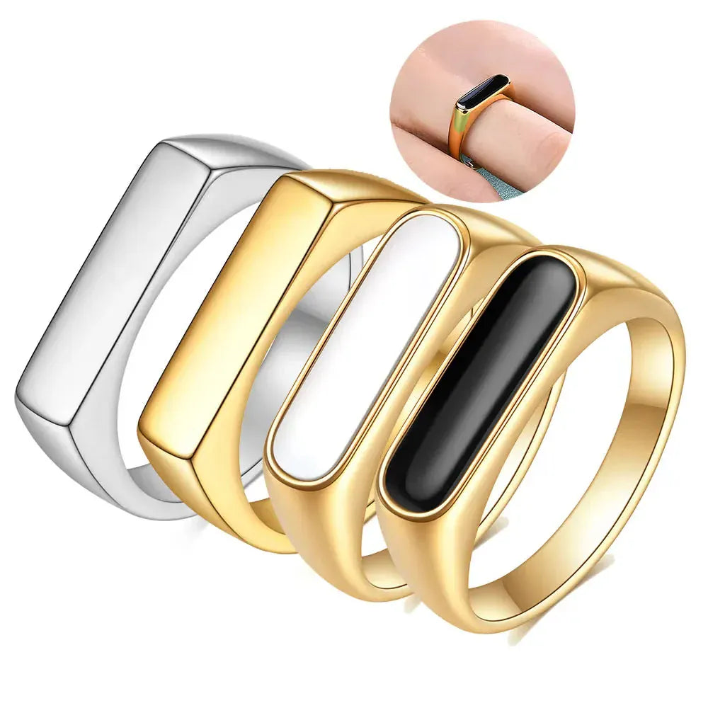 Black-White-Gold Signet Rings | Viking Warriors