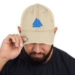 Blue Valknut Distressed Dad Hat Hats Viking Warriors