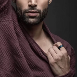 Blue Tungsten Carbide Wedding Bands