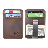 Brown Leather Money Clip Credit Card Holder Wallets & Money Clips Viking Warriors