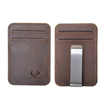 Brown Leather Money Clip Credit Card Holder Wallets & Money Clips Viking Warriors