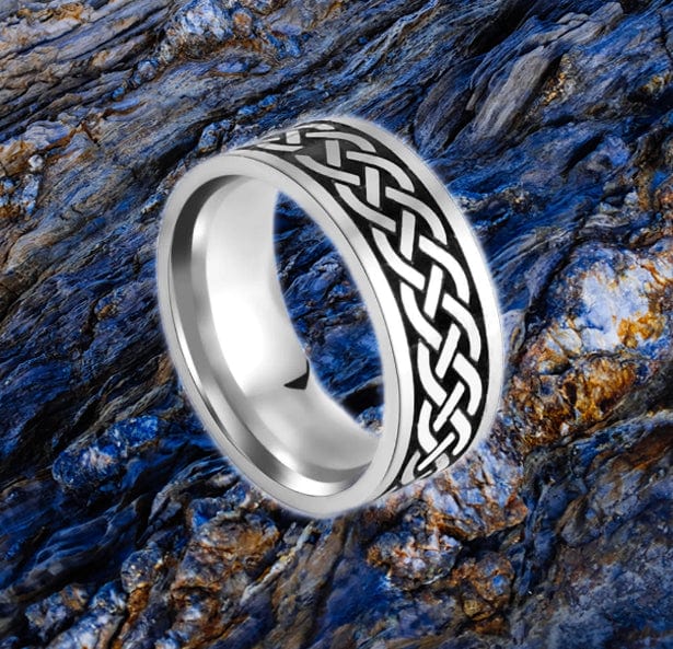 Celtic Knot Wedding Ring Viking Warriors - Main Image