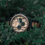 Chronograph Wooden / Leather Wristwatch Watches Viking Warriors