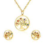 Crystal Tree of Life Jewelry Sets necklace and earrings set Viking Warriors