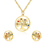 Crystal Tree of Life Jewelry Sets necklace and earrings set Viking Warriors