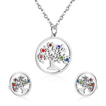 Crystal Tree of Life Jewelry Sets necklace and earrings set Viking Warriors