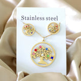 Crystal Tree of Life Jewelry Sets necklace and earrings set Viking Warriors