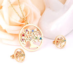 Crystal Tree of Life Jewelry Sets necklace and earrings set Viking Warriors