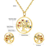 Crystal Tree of Life Jewelry Sets necklace and earrings set Viking Warriors