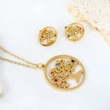 Crystal Tree of Life Jewelry Sets necklace and earrings set Viking Warriors