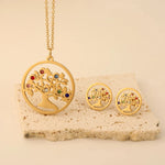 Crystal Tree of Life Jewelry Sets necklace and earrings set Viking Warriors