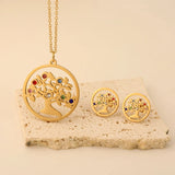 Crystal Tree of Life Jewelry Sets necklace and earrings set Viking Warriors