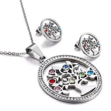 Crystal Tree of Life Jewelry Sets necklace and earrings set Viking Warriors