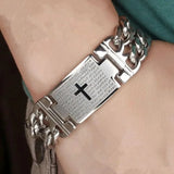 Cuban Chain Cross Bracelet for Men cross bracelets Viking Warriors