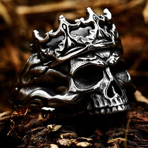 Dark King Skull Ring Viking Warriors