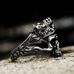 Dark King Skull Ring Viking Warriors