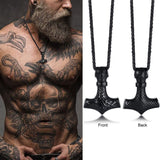 Dark Mjölnir Hammer Pendant Necklace Necklaces Viking Warriors